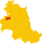 Map of comune of Passignano sul Trasimeno (province of Perugia, region Umbria, Italy)